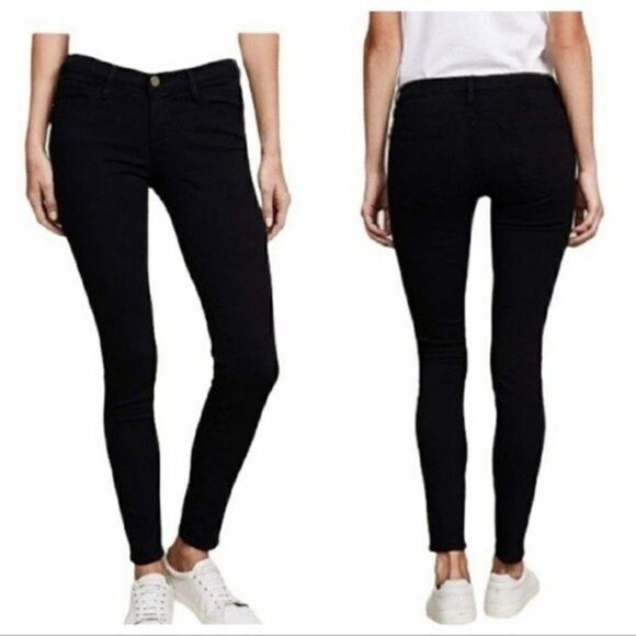 Frame denim film noir le skinny de Jeanne sz 24 black BoxF - Picture 1 of 6